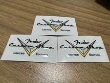 3Pcs FENDER Guitar Custom Shop Limited Edition PVC UV Transfer Headstock Sticker