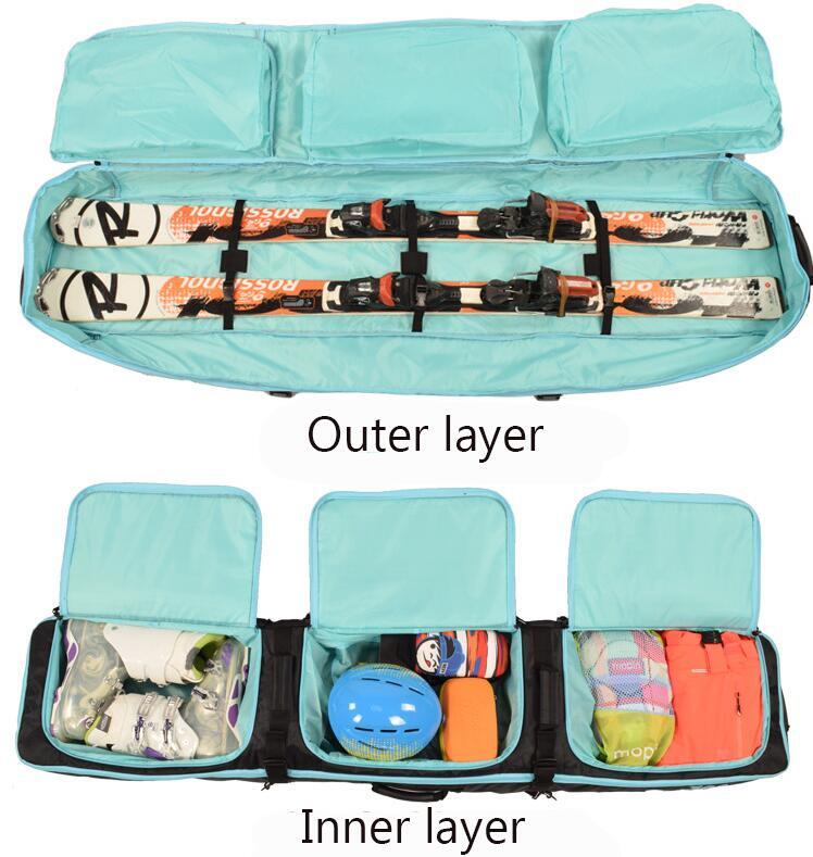 Snowboard Bag Wheels Waterproof Snow Sport Equipment Ski Bag Fully