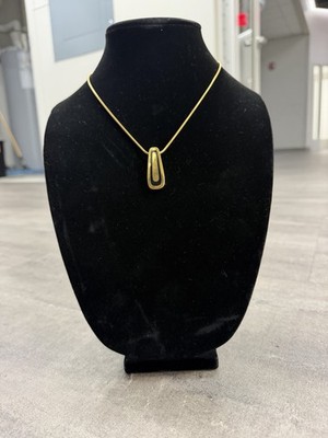 Vintage Monet Gold Tone Teardrop Pendant Snake Chain Necklace 17  + 2  Extender