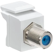 2PC LEVITON  41084-FWF Coupler F-Connector Nickel Plated White