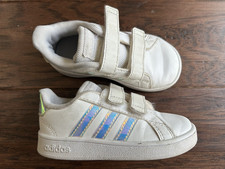 Adidas Grand Court I FW1276 White Iridescent Toddler Sneakers Size 7K