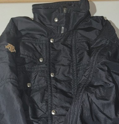 Descente Black Ski Jacket Men Full Zip Pockets Long Sleeve Stand-Up Collar