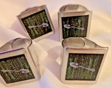 Custom OOAK ring based on "The Matrix" "There is no spoon" fan art Lot of 4 (#1)