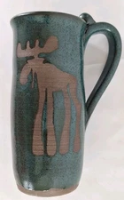 Moose Coffee Mug Long Legs Forrest Green/Brown Made in Alaska 16 oz Coffee Cup