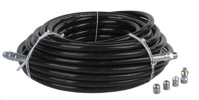 Sewer Jetter Hose 4000 PSI & 4 Thruster Flusher Degreaser Spinner Nozzles