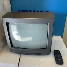 Vintage Retro Gaming TV 13" Toshiba Color CRT Television, CF13G22 90's