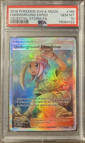 PSA 10 GEM MINT Underground Expedition Celestial Storm 2018 Pokemon 168/168
