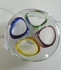 Vintage Italian Murano 4 Color Glass Ashtray Very Modernist Design