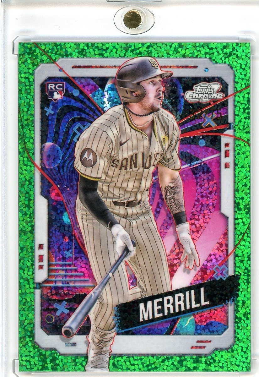 2024 Topps Cosmic Chrome #194 Jackson Merrill RC Green Space Dust Refactor 32/75