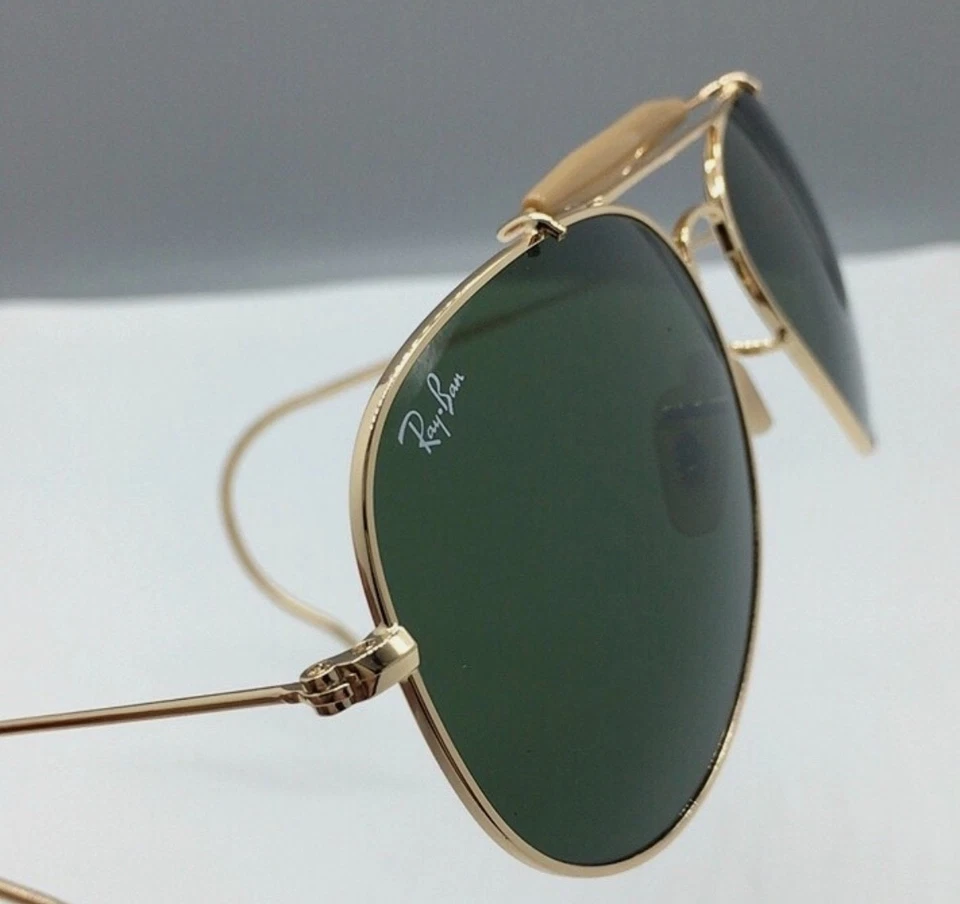 NEW Ray-Ban Outdoorsman Gold Frame Green Classic G-15 RB3030 58mm ADJUSTABLE - Image 2 of 4