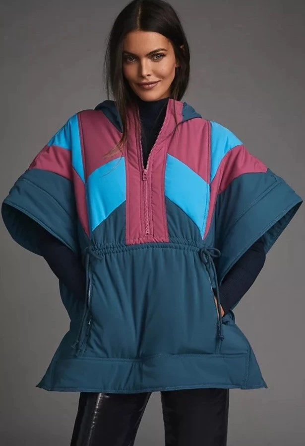 Daily Practice by Anthropologie Puffer Poncho Oversized Hooded Jacket Size M-L