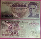 POLAND 20,000 ZLOTYCH 1989 BU FANTASY NOTE,GOLD FOIL,PORTRAIT OF MARIA SKLODOWSK