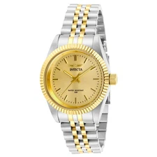 Invicta Women's Watch Gold Tone Dial Quartz Two Tone Gold Plated Bracelet 29405
