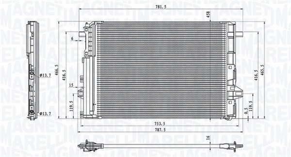 Magneti Marelli Kondensator Klimaanlage 350203758000 FüR Mercedes Klasse Sports-image