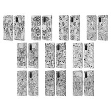 FUNDA LIBRO DE CUERO GARABATO EN BLANCO Y NEGRO GALERÍA DE ARTE MAD DOG OFICIAL PARA TELÉFONOS SAMSUNG 1