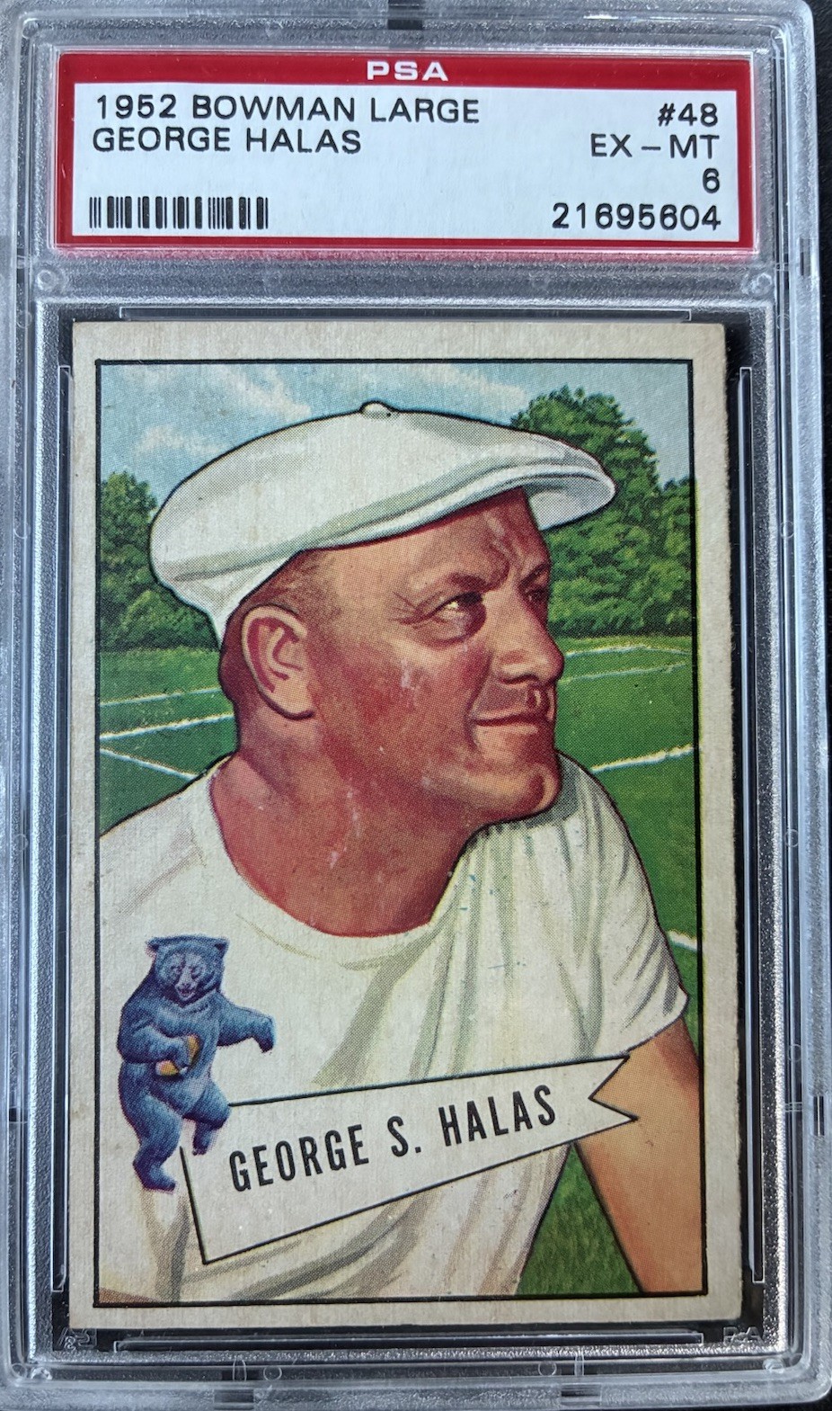 1952 Bowman Large #48 George Halas Rookie Card RC PSA 6 EX-MT Bears "Papa Bear"