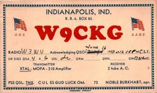 INDIANAPOLIS, W9CKG, AARS, W3 WU, OR Postcard