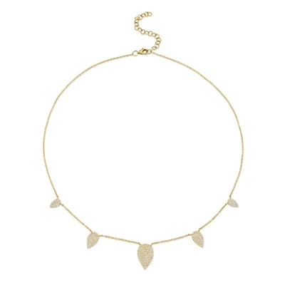 Pear Shape Pave Natural Diamond Pendant 14K Yellow Gold Necklace 0.72ct - Image 1 of 2
