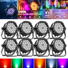 10Pcs Waterproof LED Par Light 18x15W 6in1 RGBWA UV DMX Outdoor Stage Lighting