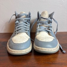 Air Jordan 1 Mid Light Smoke Grey White Blue Womens Sneakers BQ6472 140 Sz 10