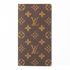 Louis Vuitton Monogram Long Bifold Checkbook Wallet M61823 Brown Auth Vintage