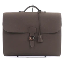 Hermes Sac a Depeches 38 Togo Leather Taupe Silver Hd Briefcase 955096
