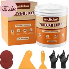 Wood Filler, Wood Repair Kit, 16 Ounce Paintable  Stainable Wood Putty Filler,