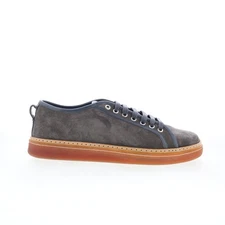 Di Bianco Biella Mens Gray Suede Lace Up Lifestyle Sneakers Shoes