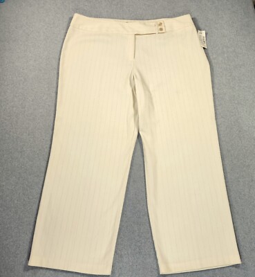 Studio 1940 Trouser Dress Pants Women's Plus Size 24W Ivory Metallic Striped NWT