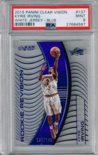 2015 Panini Clear Vision Kyrie Irving White Jersey Blue Rkie Revision PSA 9 /149