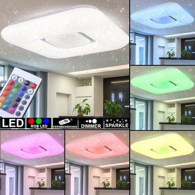 RGB LED Decken Lampe Fernbedienung Kristall Leuchte Design Strahler dimmbar rund