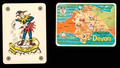 1 x Joker Playing card map of Devonshire b   P0 85