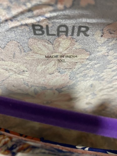 BLAIR Women's 3XL Blue\orange\pink Floral 3\4 Sleeve Rayon Blend Pullover Shirt - 第 2/8 張圖片