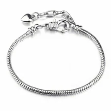 925 Sterling Silver plated Women Elegant Anklet Ankle Bracelet D403E