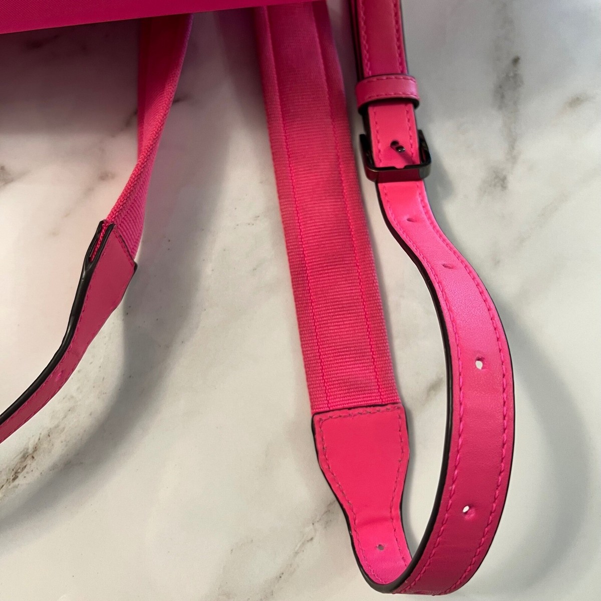 KATE SPADE Karissa Nylon Backpack Medium Bright Neon Pink Black Interior Womens Kate Spade Karissa Nylon Medium Backpack main image 4