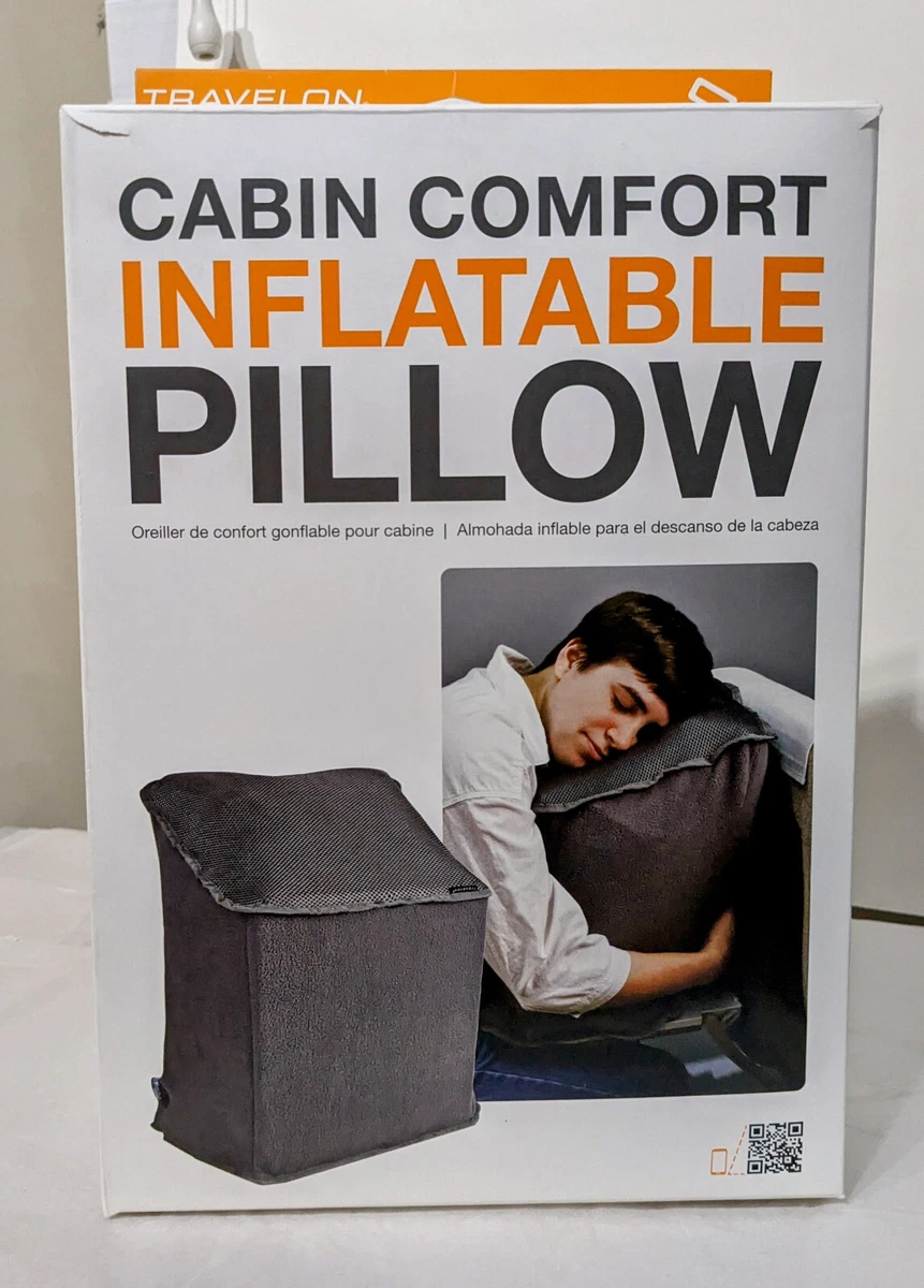Travelon Cabin Comfort Inflatable Pillow Fleece Gray Model No
