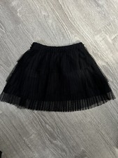 Hanna Andersson Girls Black Tiered Tulle Party Skirt sz4/100cm