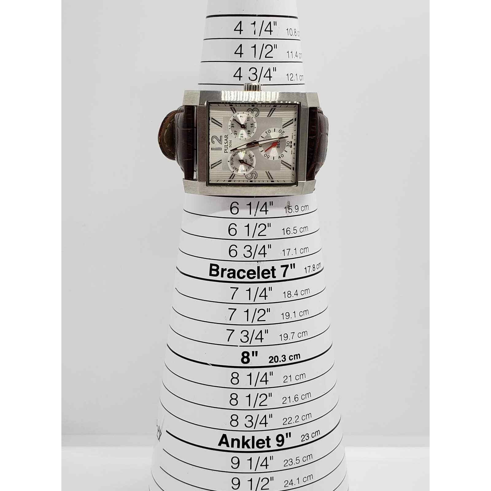 Men's Pulsar watch. Square multi function face. V… - image 8