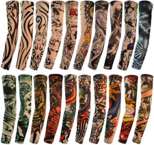 20 piezas de tatuajes temporales para brazos, mangas falsas para arte