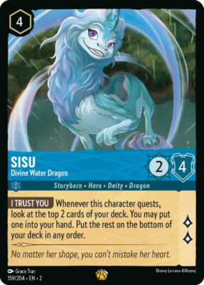 Lorcana   Sisu - Divine Water Dragon  - Rise of the Floodborn # 159
