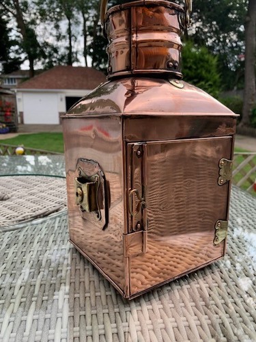 Vintage Ships Starboard Light. Copper lantern, Marine Lamp. Boat Yacht Maritime - Picture 7 of 7
