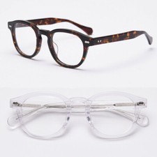 Vintage Acetate Eyeglass Frame Retro Oval Full Rim Clear Johnny Depp Glasses
