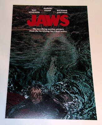 JAWS Film Steven Spielberg 1975 Alternate Poster - 50th Anniversary Art 19''x13''