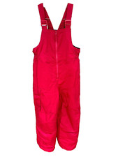 CHEROKEE Girl Snow Bib S 6/6X Salmon Adjustable Straps Zipper Elastic Waist