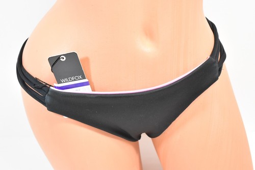 Women's Wildfox Black Ultra Violet Reversible Strappy Bikini Bottom Size M - Picture 2 of 10