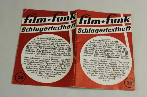 C12/ 2 Vintage Heftlein - Film & Funk Schlagertextheft + Der Film - 1950er J/203 - Picture 5 of 12