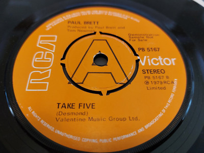 PAUL BRETT * TAKE FIVE / NINETEEN NINETY NINE * 7'' DEMO SINGLE JAZZ FUNK VG 1979