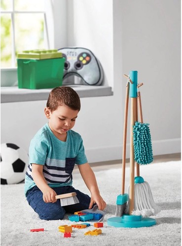 Member's Mark Wooden Cleaning Playset Blue Teal Dramatic Play Set NWT NIB - Picture 4 of 5