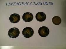6 bottoni resina 4 fori x cappotto loden diametro 2,8 cm verde scuro sfumato 