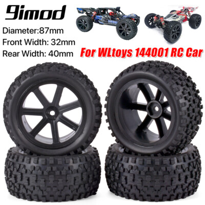 4x RC Tires Wheels 12mm Hex Tyre For Wltoy 144001 124019 Traxxas  1/10 Buggy Car